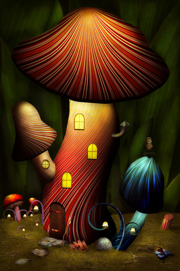 Mushroom - Magic Mushroom Digital Art by Mike Savad