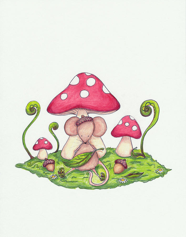 Mushroom Mouse Drawing by Sarah LoCascio - Pixels