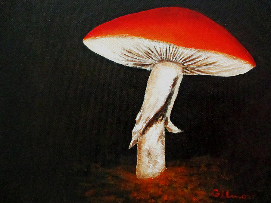 Mushroom Painting by Roseann Gilmore