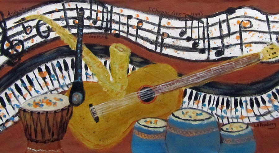 Music and Chopin Painting by Linda Feinberg
