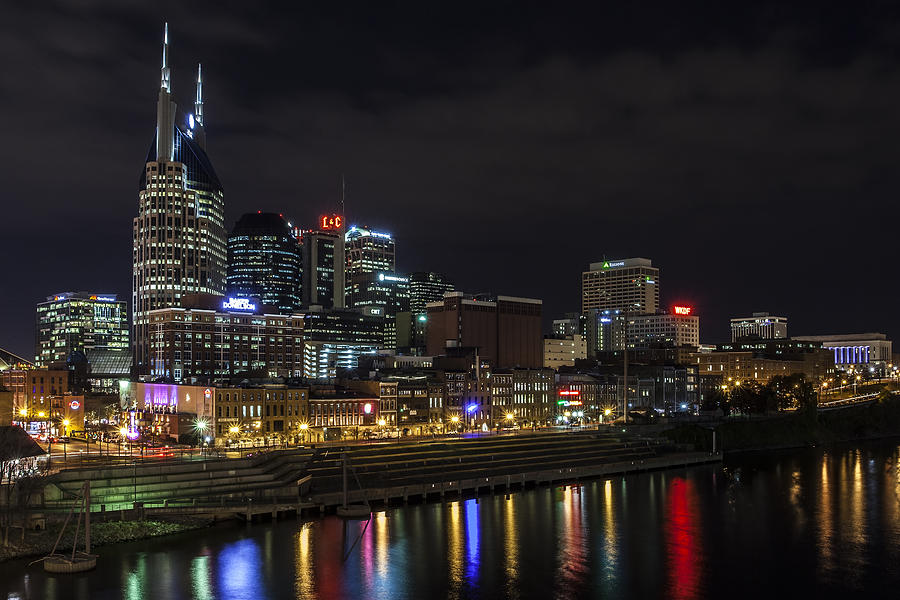 Nashville Photograph - Music and Lights by CJ Schmit