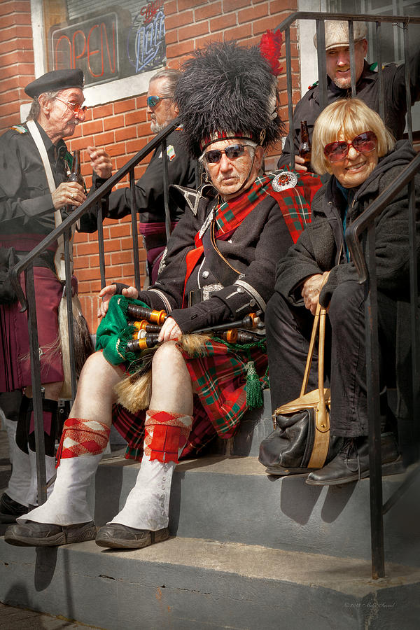 Music - Bag Pipes - Somerville NJ - Piper resting Photograph by Mike Savad