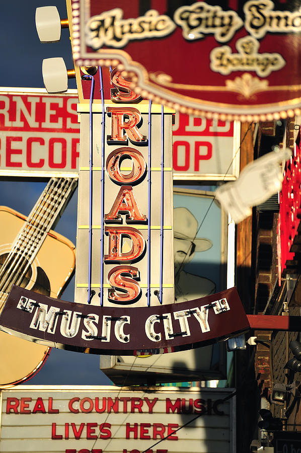 Music City Signs Photograph by James Atkinson Photography