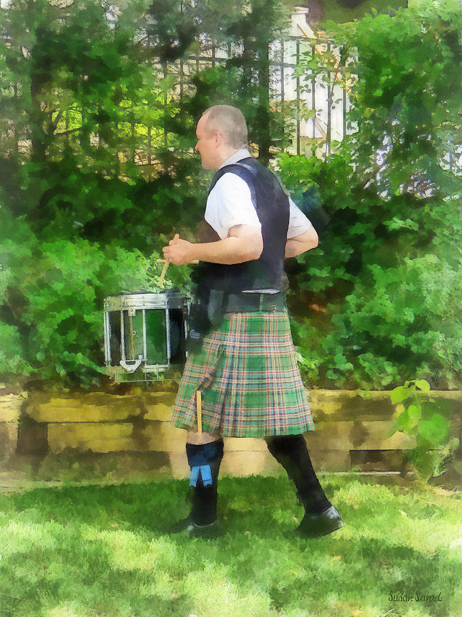 Drum Photograph - Music - Drummer in Pipe Band by Susan Savad