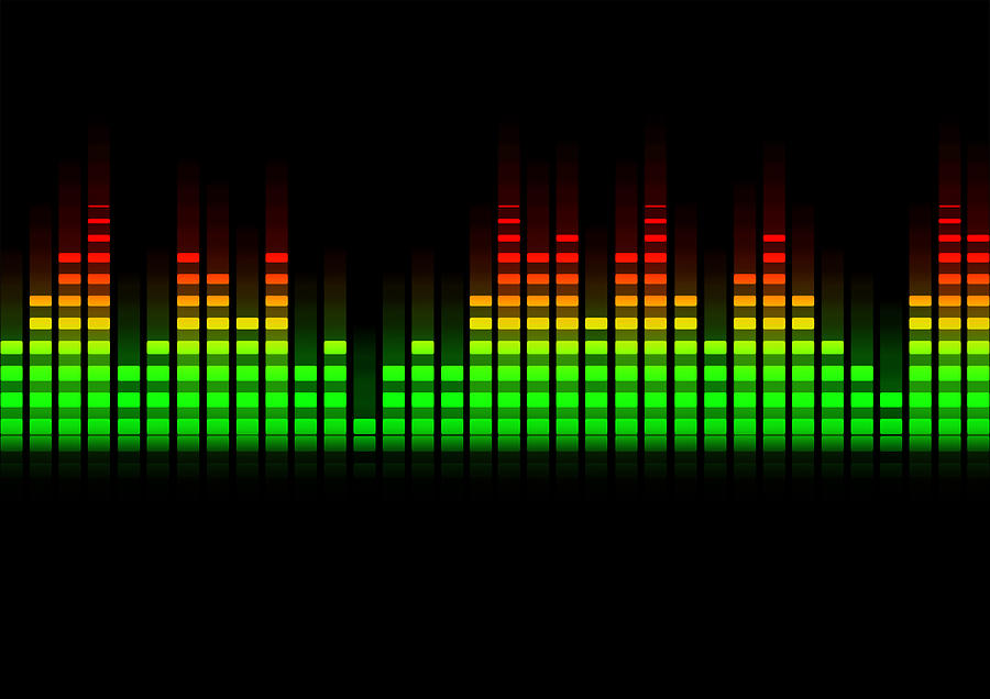 Music Equalizer Blurred In Black Background Drawing by Franckreporter