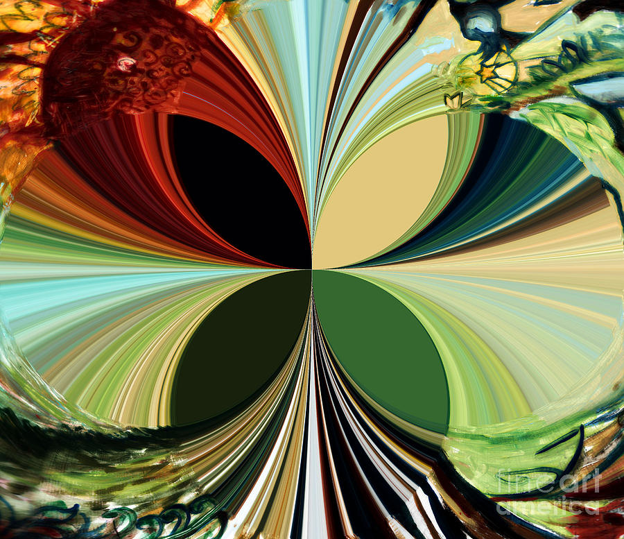 Music In Bird Of Tree Kaleidoscope Digital Art by Genevieve Esson