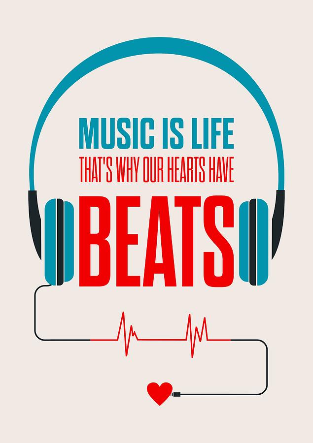Music- Life Quotes Poster Digital Art by Lab No 4 - The Quotography Department