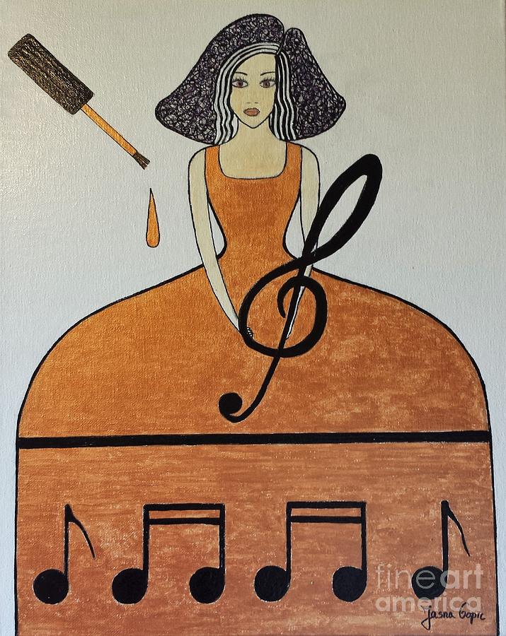 Music lover Painting by Jasna Gopic