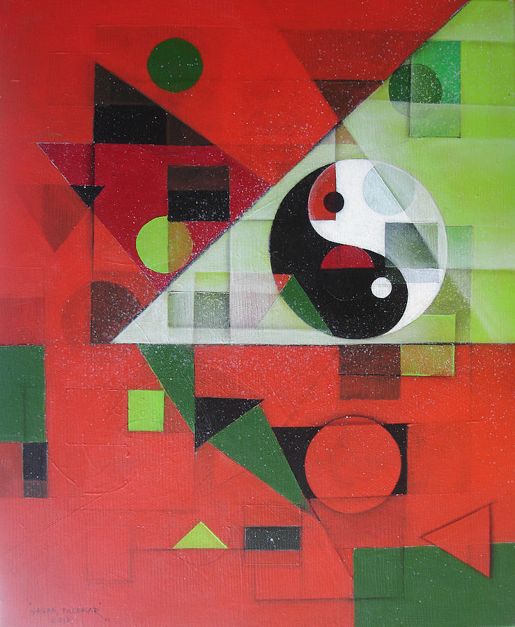 Music of the contrast rhythms - Tao 3 Painting by Sagar Talekar