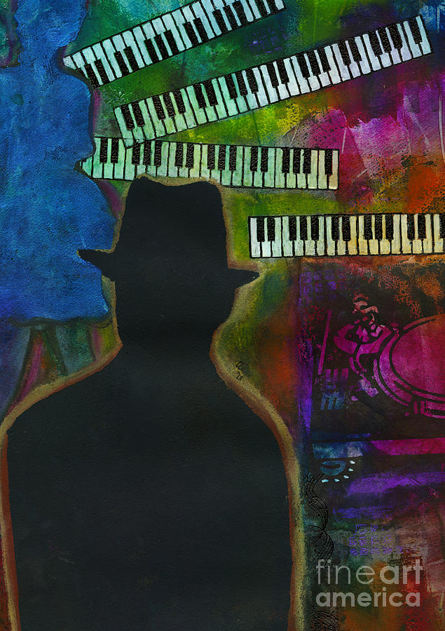 Music on His Mind Mixed Media by Angela L Walker