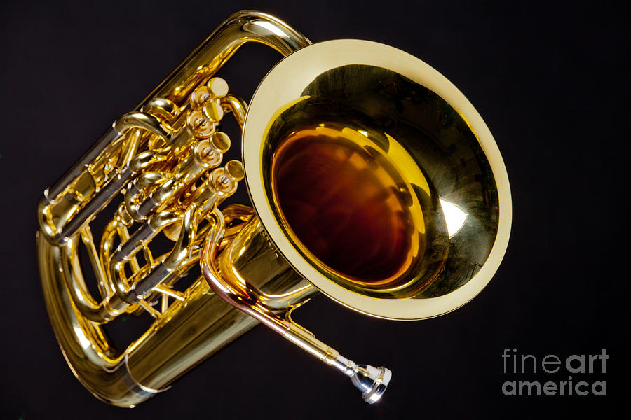 Music photograph of a tuba brass instrument in color 3281.02 Photograph by M K Miller