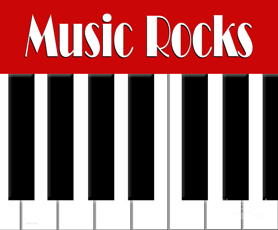 Music Rocks In Red 2 Digital Art by Andee Design