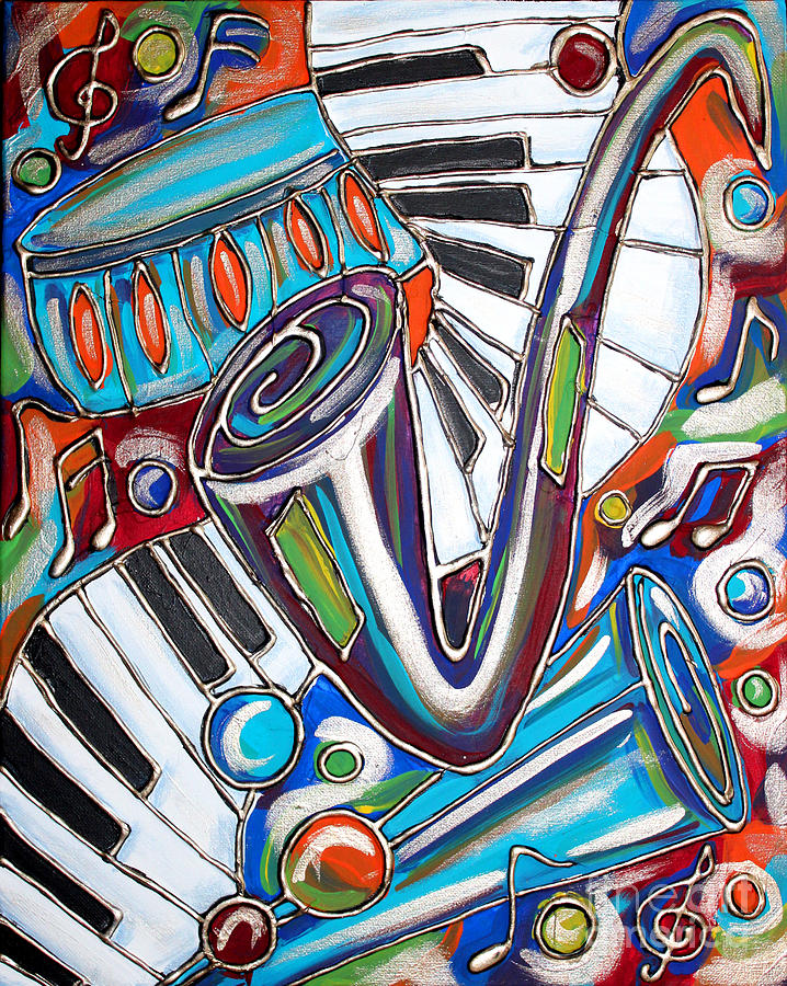 Music Painting - Music Time 2 by Cynthia Snyder