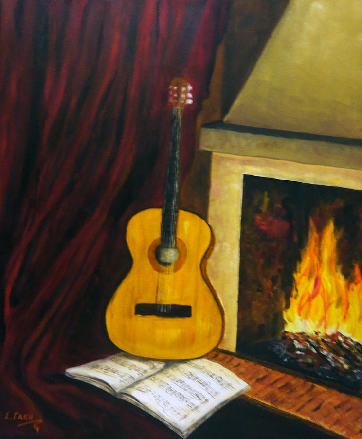 Music warms the soul Painting by Sophia Gaki Artworks