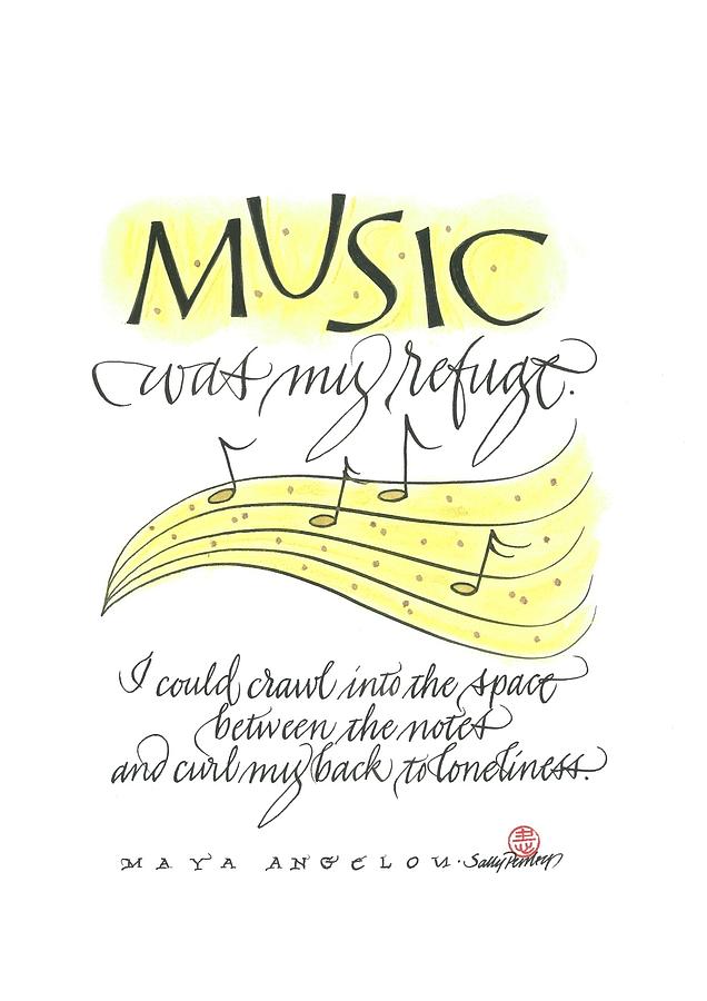 Music Was My Refuge Drawing by Sally Penley