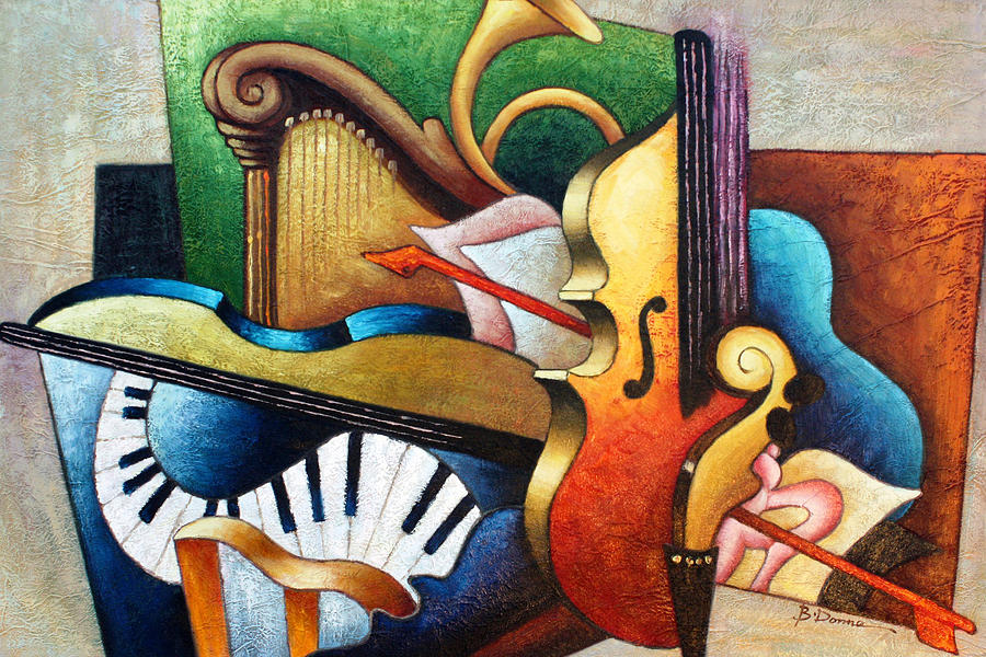 Musical Abstract Painting By American Artist
