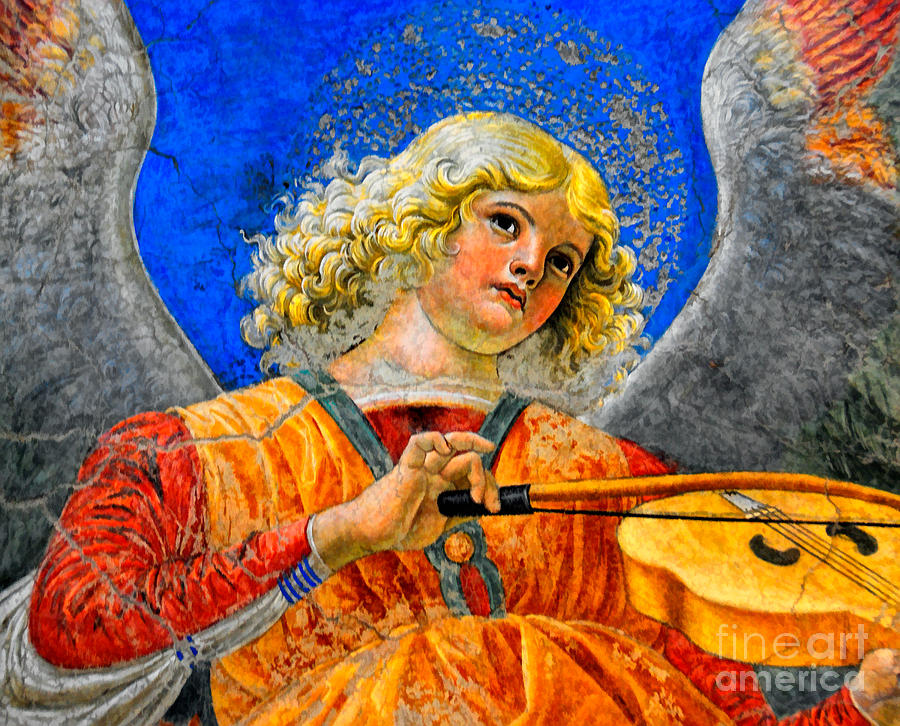Music Painting - Musical Angel Basking in the Light of Heaven 2 by Nigel Fletcher-Jones