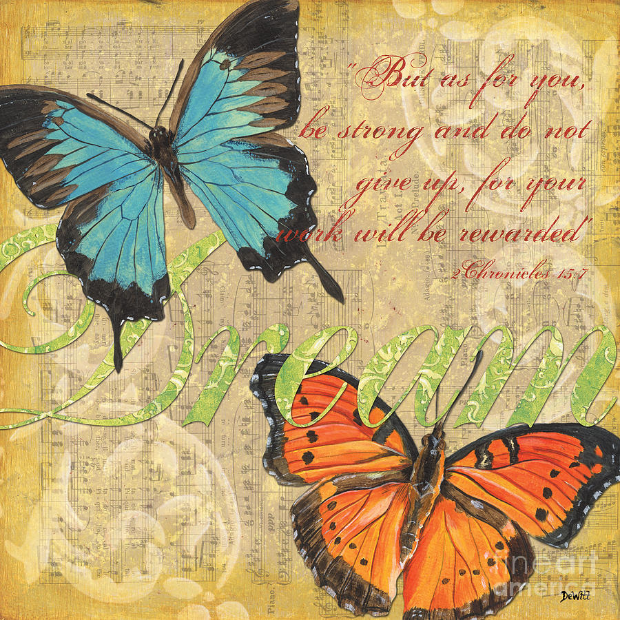Butterflies Painting - Musical Butterflies 1 by Debbie DeWitt
