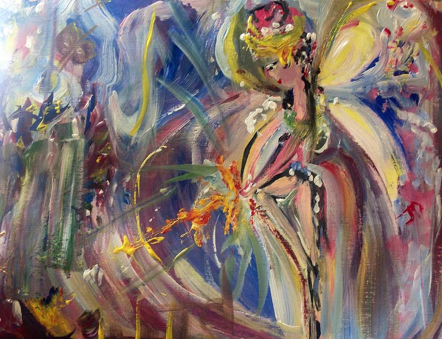 Musical cosmos fairy Painting by Judith Desrosiers