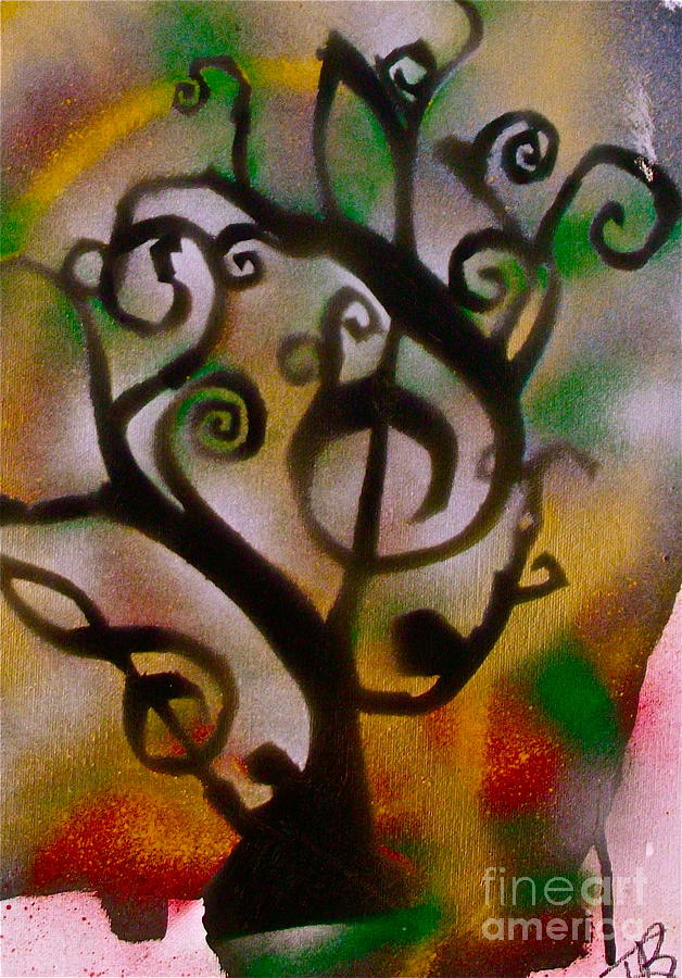 Dove Painting - Musical Tree Golden by Tony B Conscious