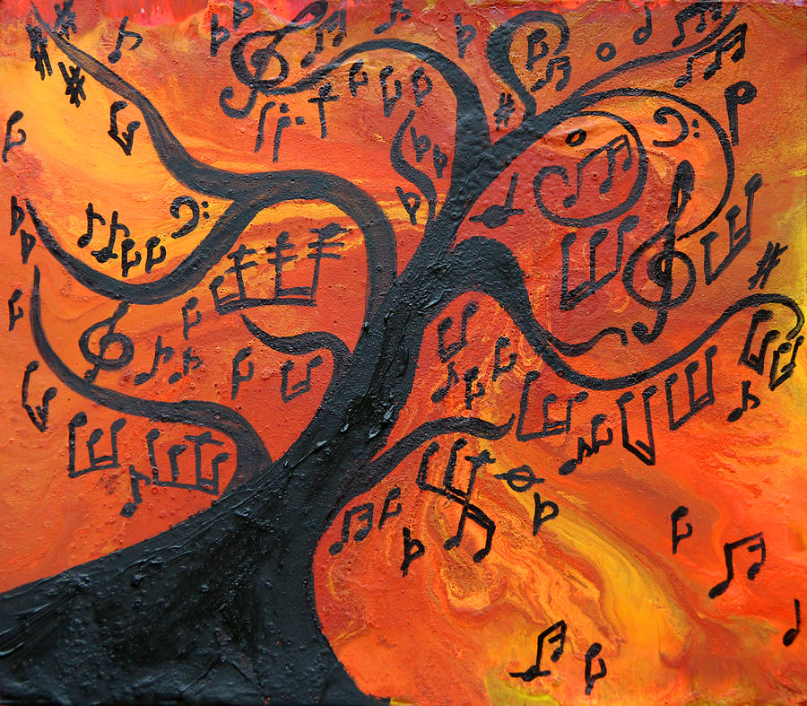Music Painting - Musical Tree by Julia Apostolova
