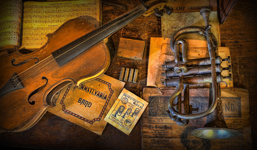 Musician -  Stradivarius and Trumpet at Rest IV Photograph by Lee Dos Santos