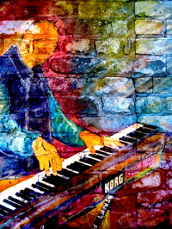 Musician Keyboard and Brick Digital Art by Anita Burgermeister