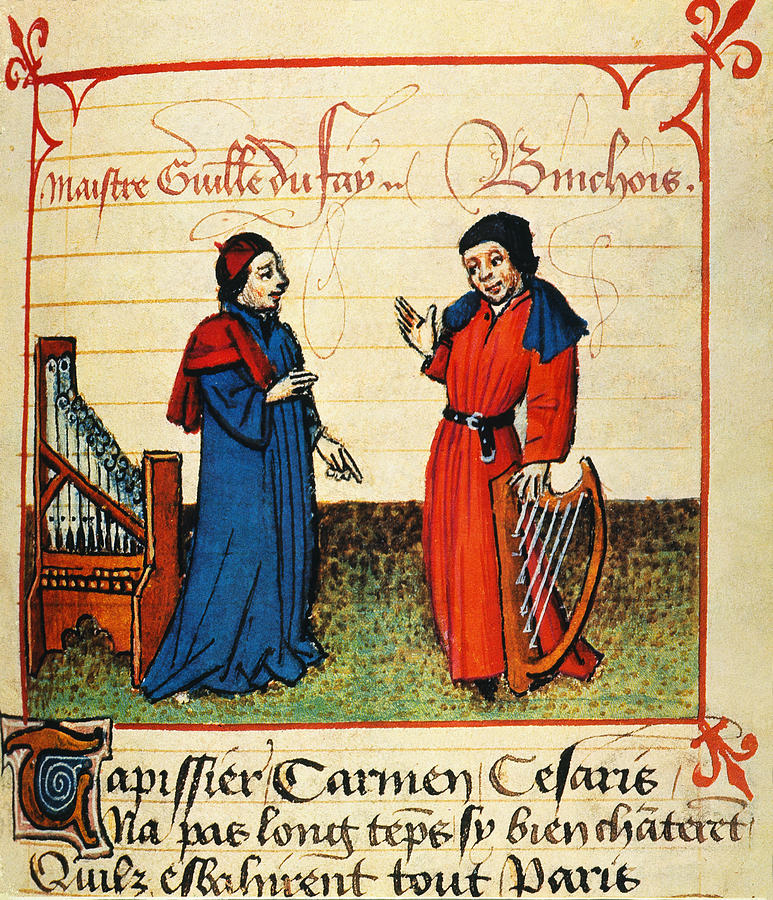 15th Century Painting - Musicians Dufay & Binchois by Granger