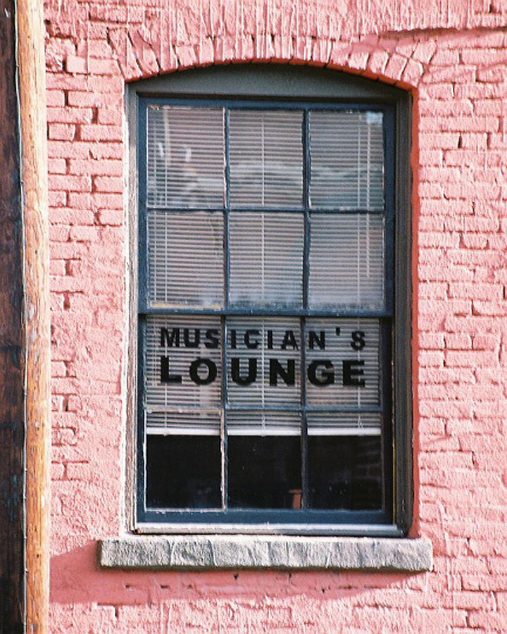 Sign Photograph - Musicians Lounge by Bernie Smolnik