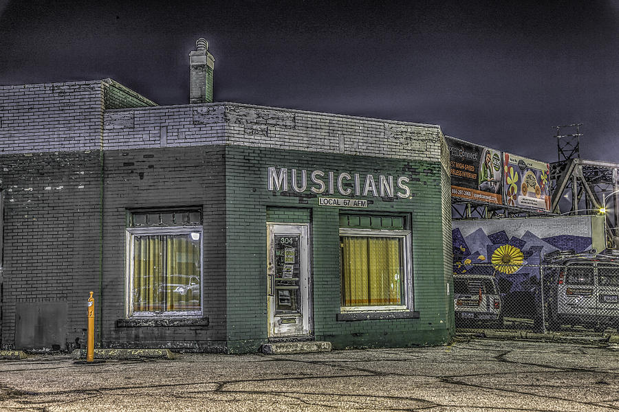 Musicians Union At Night Photograph by Ray Congrove