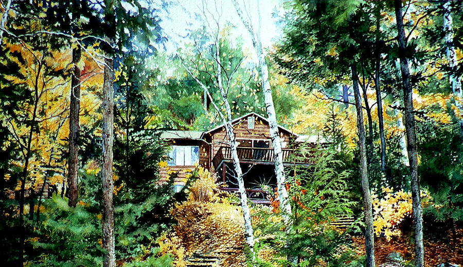 Muskoka Cottage Retreat Painting by Hanne Lore Koehler