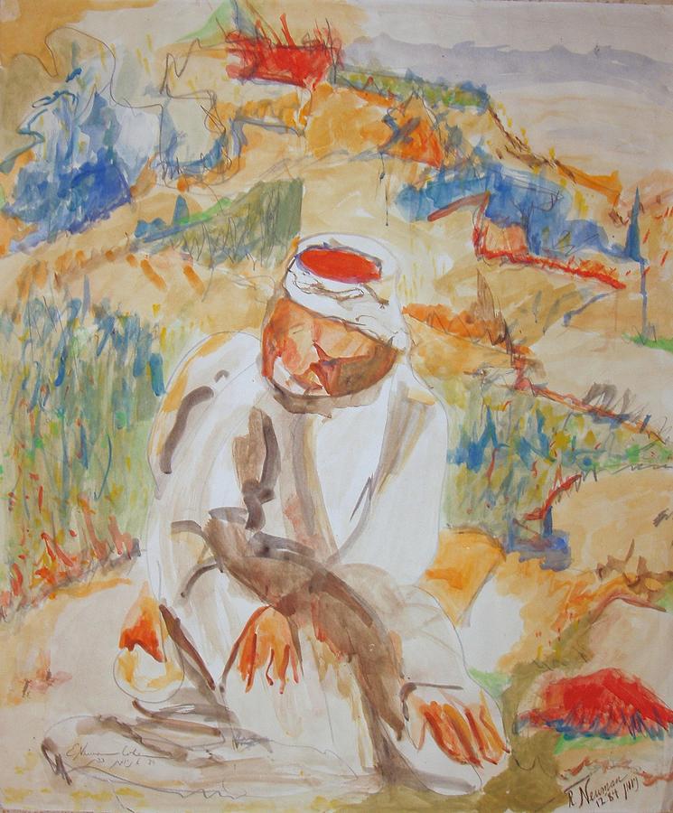 Muslim Man at Prayer Painting by Esther Newman-Cohen