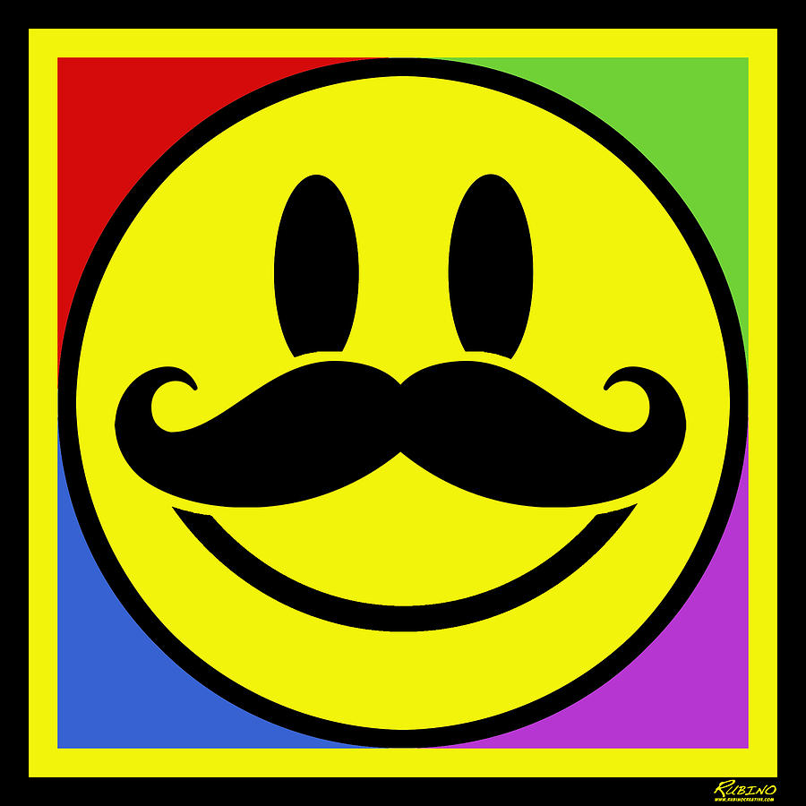 cartoon smiley faces with mustaches