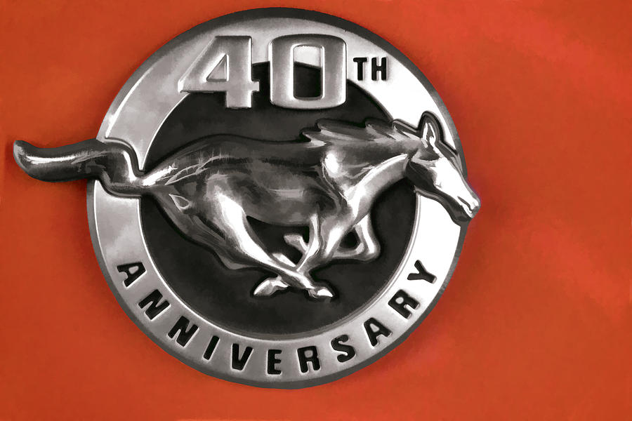 Mustang 40th Anniversary Emblem Digital Art by Photographic Art by Russel Ray Photos