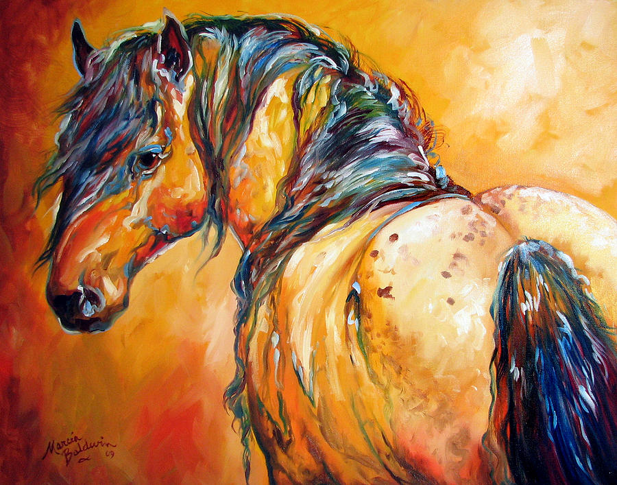 Horse Painting - Mustang Appaloosa by Marcia Baldwin