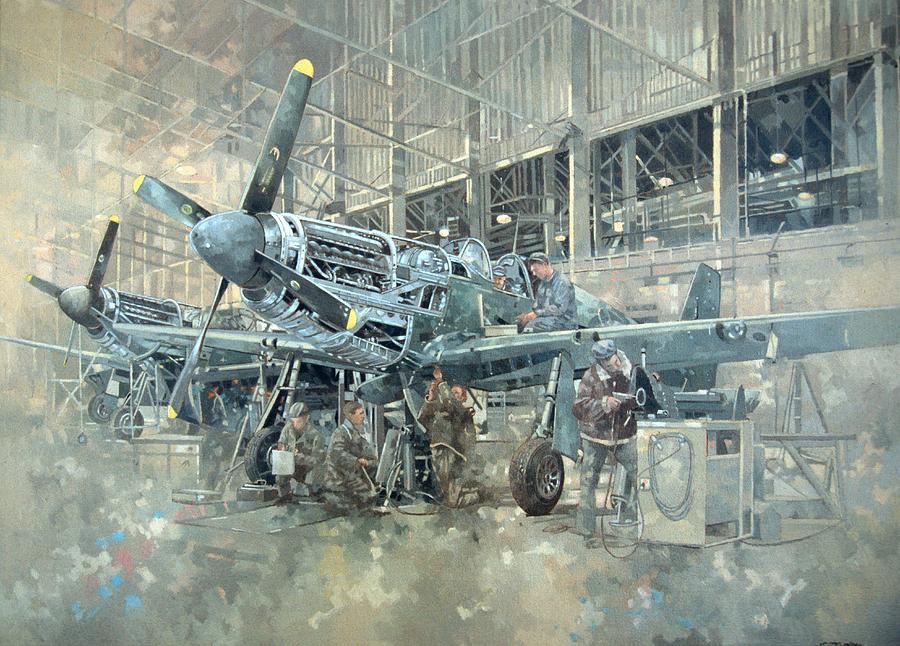 Mustang At Warton Painting by Peter Miller