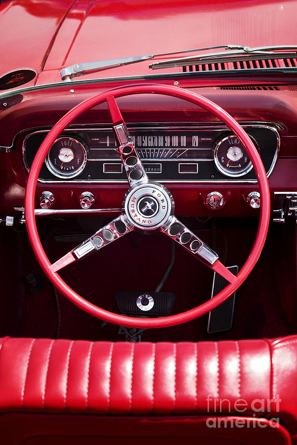 Car Photograph - Mustang Interior by Tim Gainey
