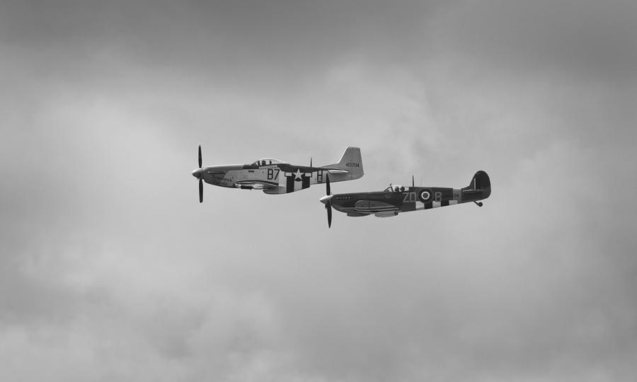 P-51d Photograph - Mustang P-51D and Spitfire by Maj Seda
