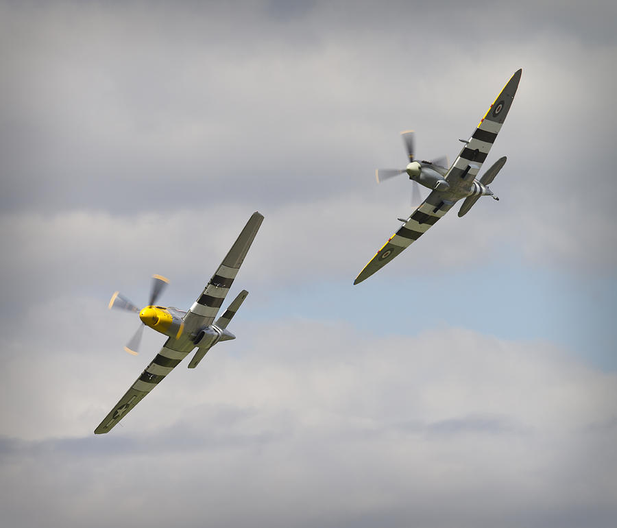 Mustang P-51D vs Spitfire Photograph by Maj Seda