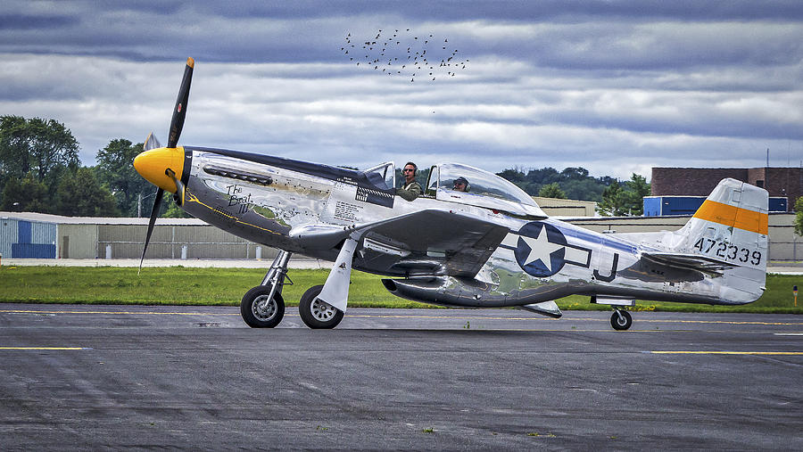 Airport Photograph - Mustang P51 by Steven Ralser