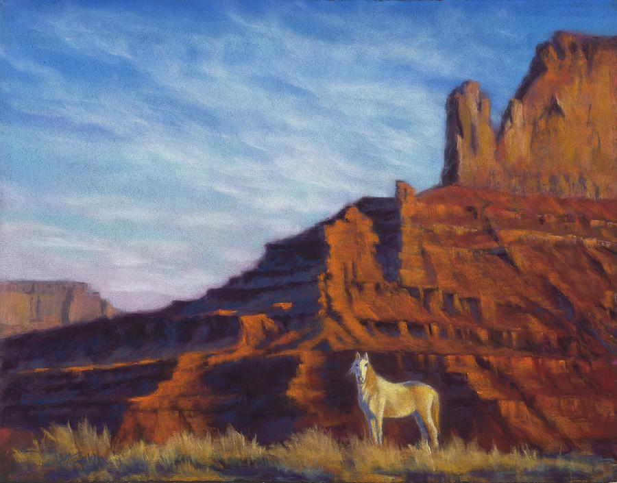 Mustang Ridge Monument Valley AZ Painting by Marjie Eakin-Petty