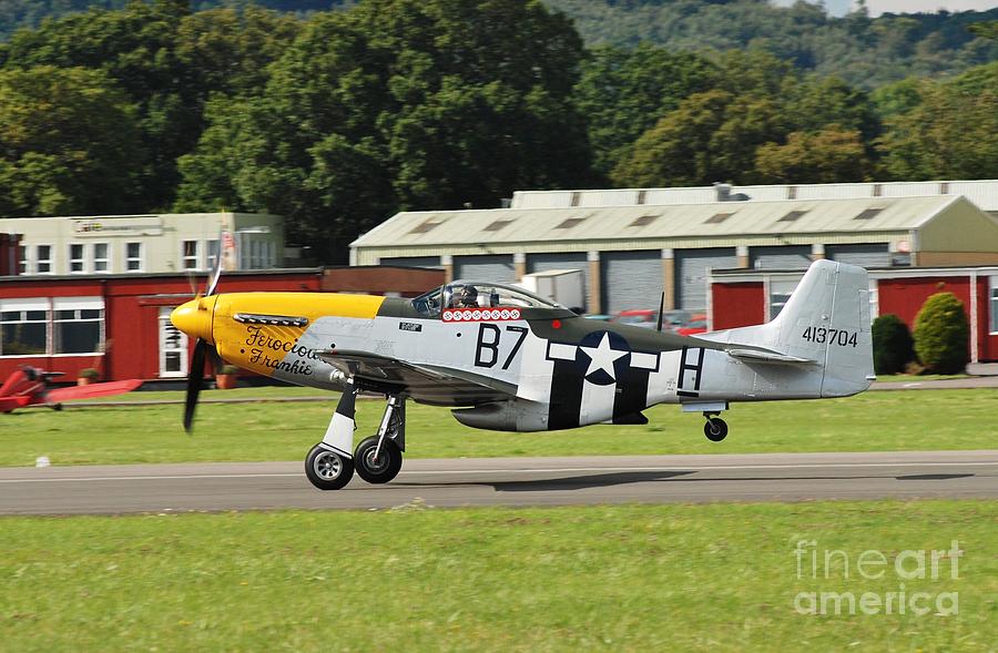 Mustang taking off Photograph by David Fowler