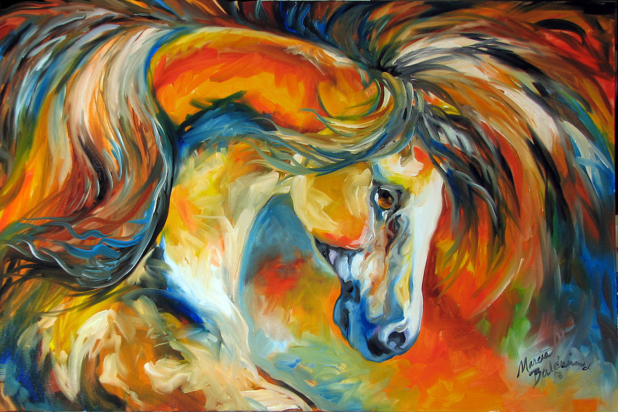 Mustang West Painting by Marcia Baldwin