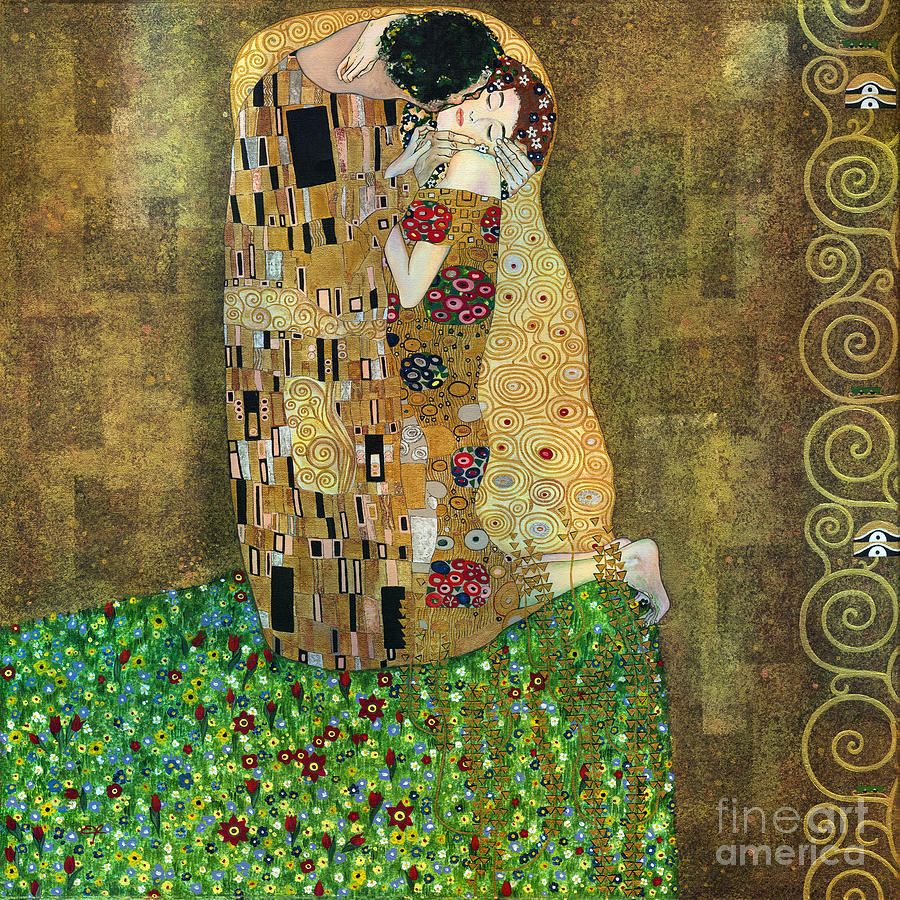 My Acrylic Painting As An Interpretation Of The Famous Artwork Of Gustav Klimt The Kiss - Yakubovich Painting