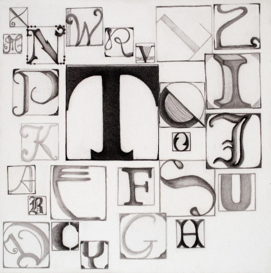 My alphabet Drawing by Teri Schuster