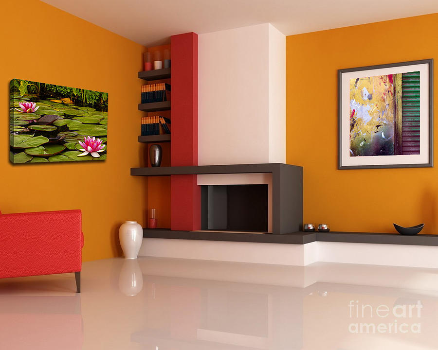 Abstract Photograph - My Art In Modern Room by Lawrence Costales