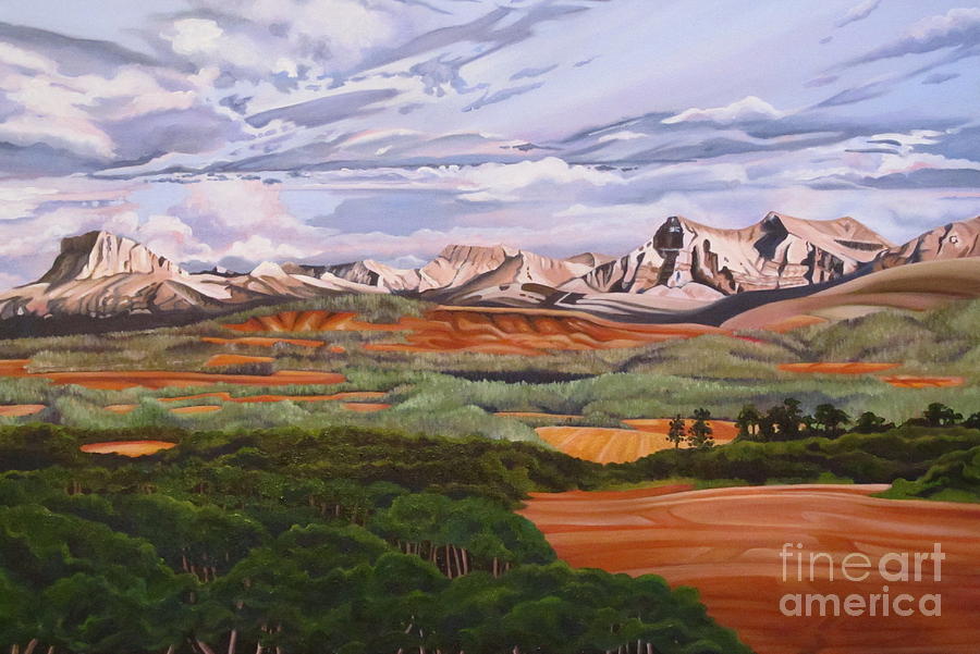 My Backyard, Waterton national park Painting by Elissa Anthony