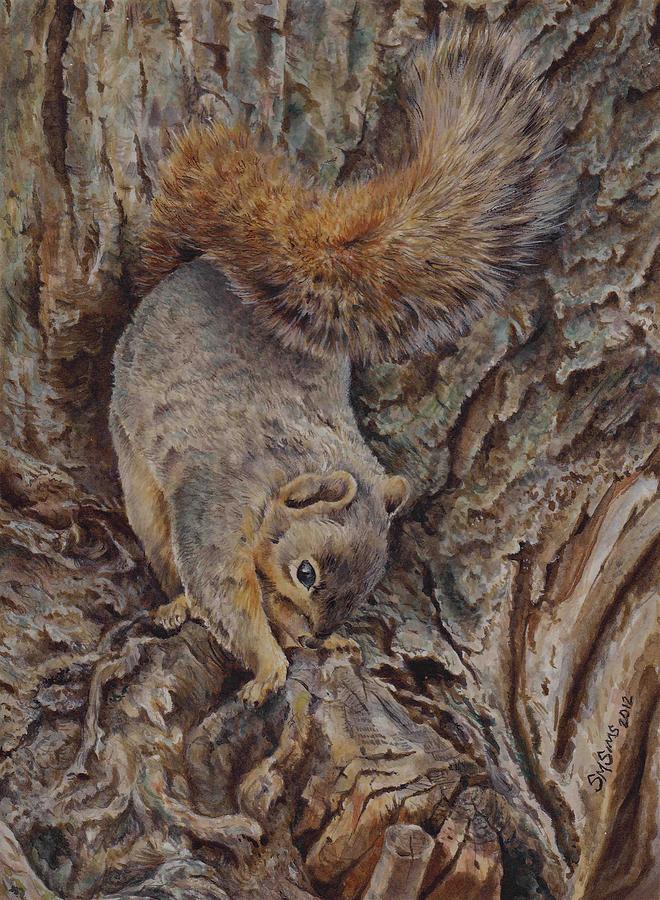 Nature Painting - My Backyard Friend by Susan Frech-Sims