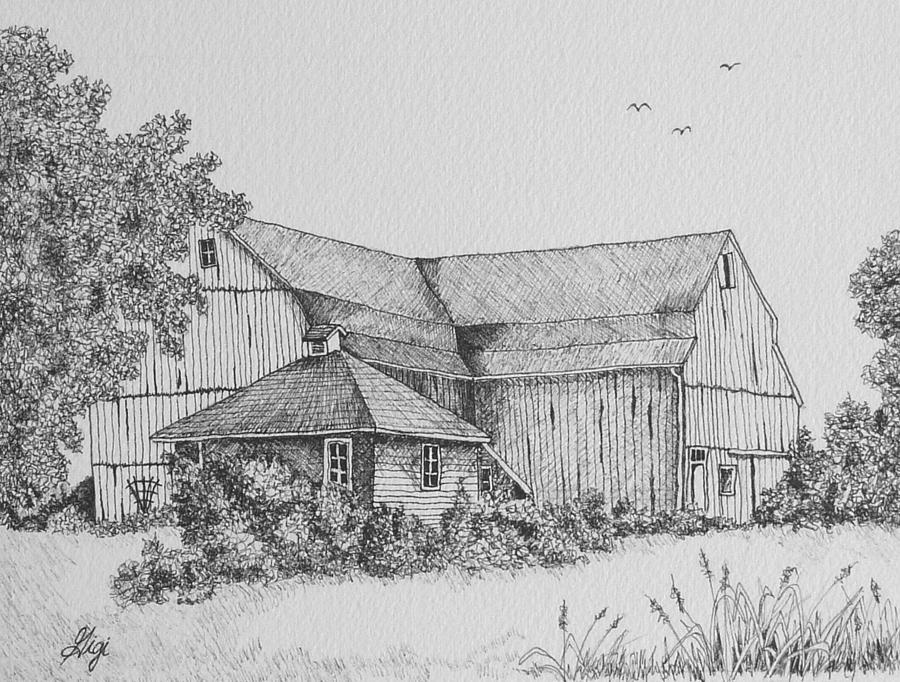My Barn Drawing by Gigi Dequanne