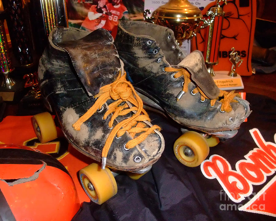 Still Life Photograph - My Battle Scarred Roller Derby Skates  by Jim Fitzpatrick